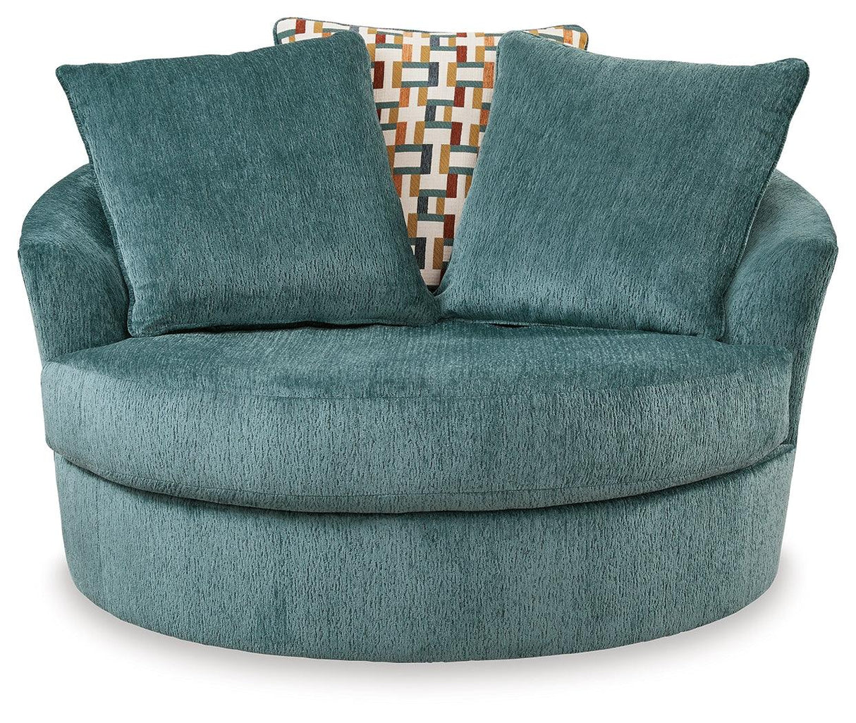 Laylabrook Teal Oversized Swivel Accent Chair by Ashley at Eve Furniture