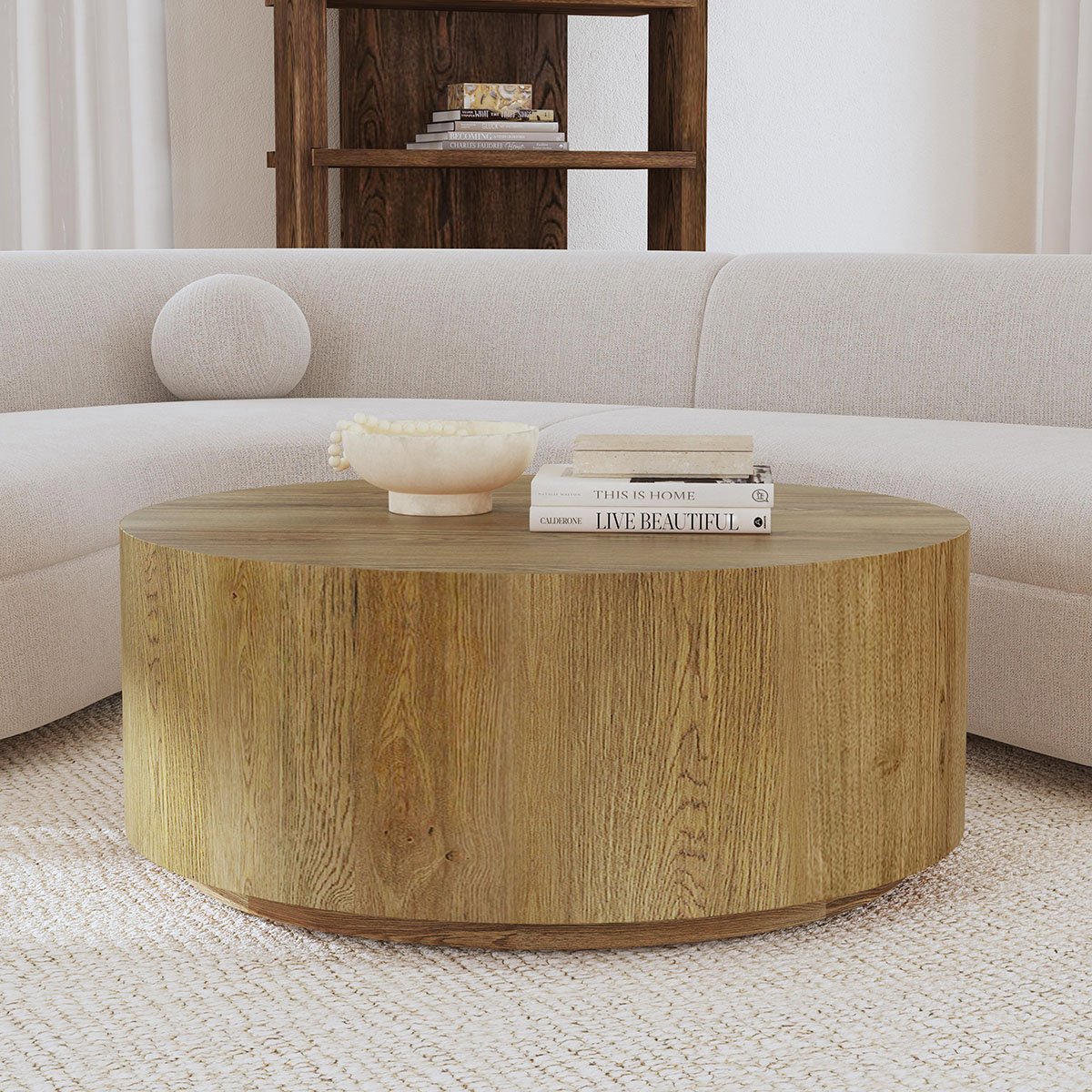 Layne Coffee Table with Casters - Light Brown by Classic Home at Eve Furniture