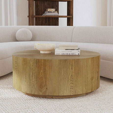 Layne Coffee Table with Casters - Light Brown by Classic Home at Eve Furniture