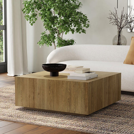 Layne Coffee Table with Casters - Light Brown by Classic Home at Eve Furniture