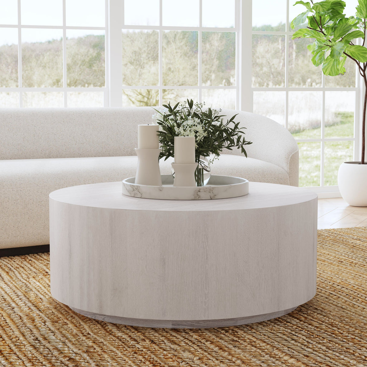 Layne Coffee Table with Casters - Milk White by Classic Home at Eve Furniture