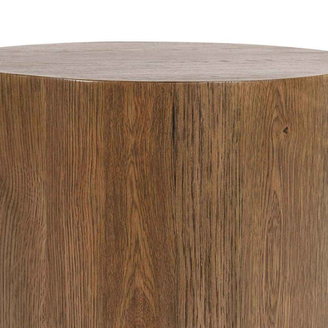 Layne Light Brown Round End Table by Classic Home at Eve Furniture