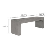 Lazarus Dark Grey Outdoor Bench by Moe's Home at Eve Furniture
