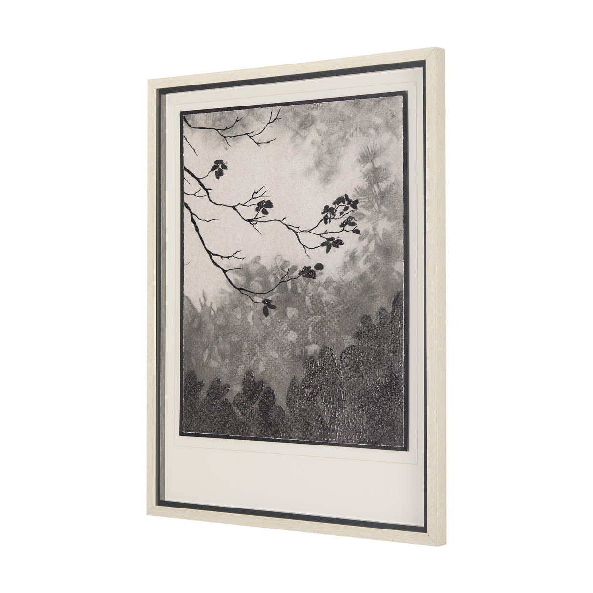 Leafy Shade I by Mercana Studio a Hand Embellished Textured Framed Art Print Matted under Glass by Mercana at Eve Furniture