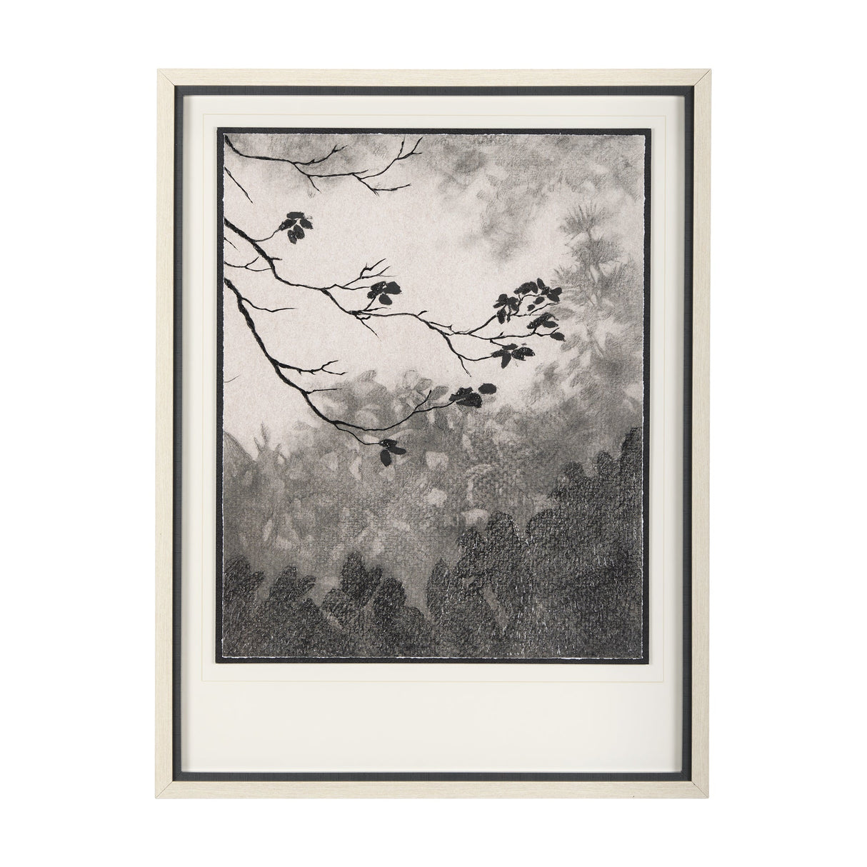Leafy Shade I by Mercana Studio a Hand Embellished Textured Framed Art Print Matted under Glass by Mercana at Eve Furniture