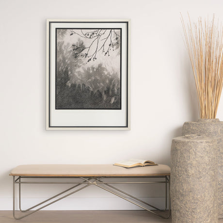 Leafy Shade II by Mercana Studio a Hand Embellished Textured Framed Art Print Matted under Glass by Mercana at Eve Furniture
