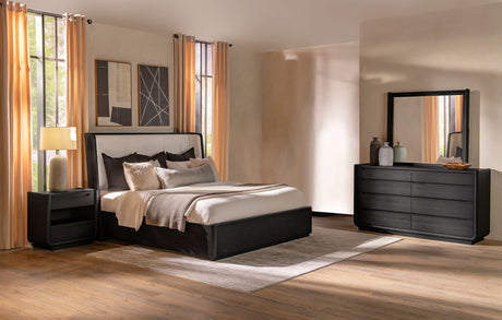 Leandro Black 4-Piece California King Bedroom Set Burnished by Coaster at Eve Furniture