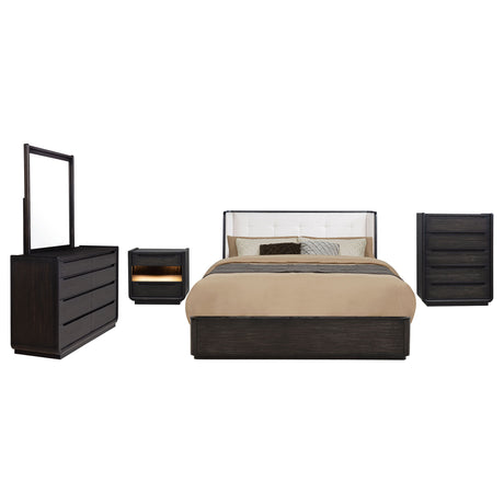 Leandro Black 5-Piece California King Bedroom Set Burnished by Coaster at Eve Furniture