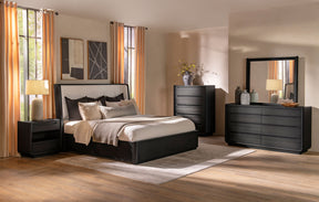 Leandro Black 5-Piece California King Bedroom Set Burnished by Coaster at Eve Furniture
