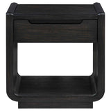 Leandro Burnished Black 1-drawer Wood Occasional Side End Table by Coaster at Eve Furniture