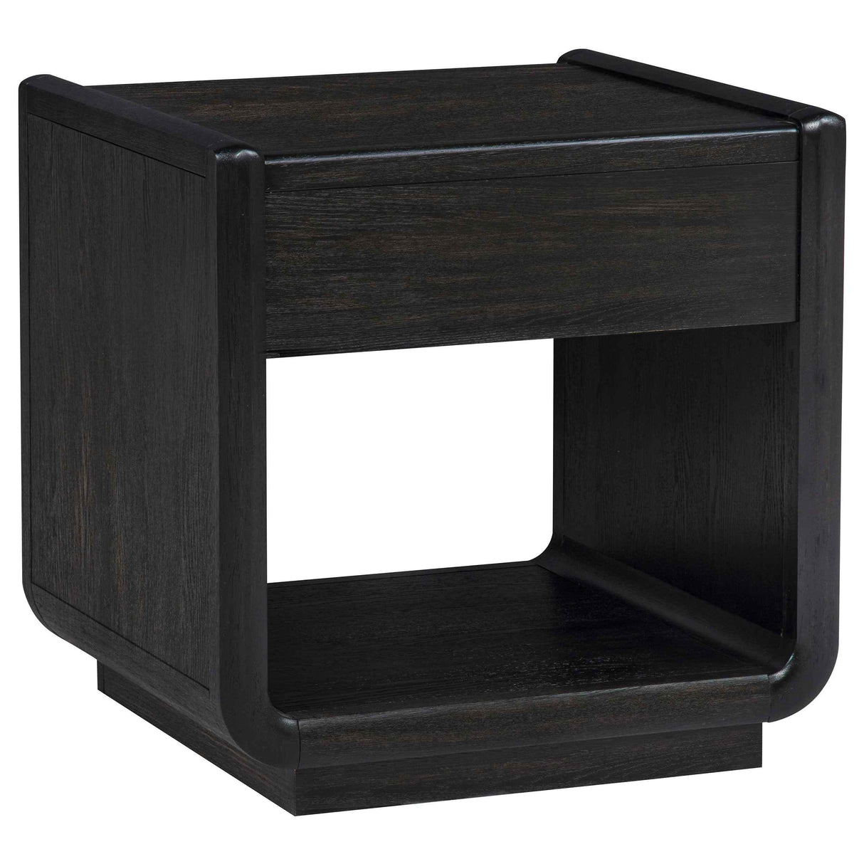 Leandro Burnished Black 1-drawer Wood Occasional Side End Table by Coaster at Eve Furniture