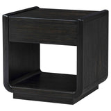 Leandro Burnished Black 1-drawer Wood Occasional Side End Table by Coaster at Eve Furniture
