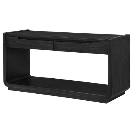 Leandro Burnished Black 2-drawer Entryway Sofa Console Table by Coaster at Eve Furniture