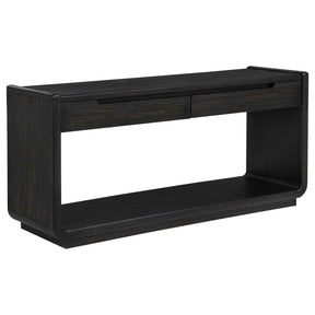 Leandro Burnished Black 2-drawer Entryway Sofa Console Table by Coaster at Eve Furniture