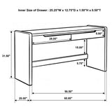 Leandro Burnished Black 2-drawer Home Office Writing Desk by Coaster at Eve Furniture