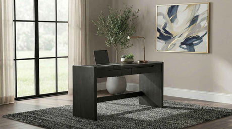 Leandro Burnished Black 2-drawer Home Office Writing Desk by Coaster at Eve Furniture