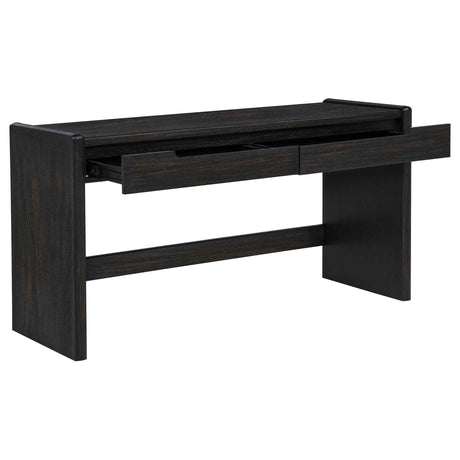 Leandro Burnished Black 2-drawer Home Office Writing Desk by Coaster at Eve Furniture