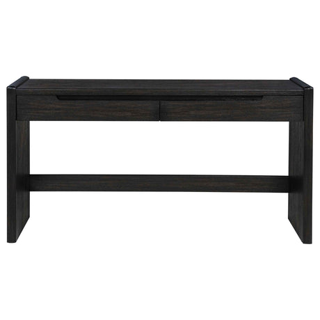 Leandro Burnished Black 2-drawer Home Office Writing Desk by Coaster at Eve Furniture