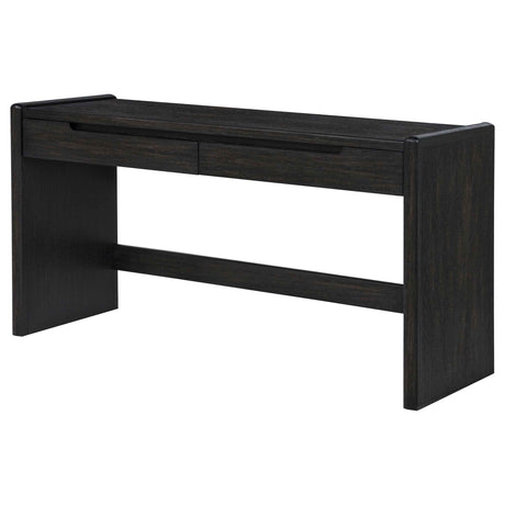 Leandro Burnished Black 2-drawer Home Office Writing Desk by Coaster at Eve Furniture