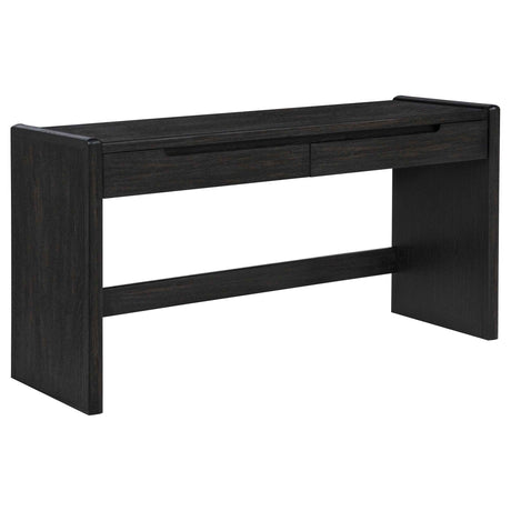 Leandro Burnished Black 2-drawer Home Office Writing Desk by Coaster at Eve Furniture