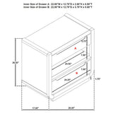 Leandro Burnished Black 2-drawer LED Nightstand with USB by Coaster at Eve Furniture