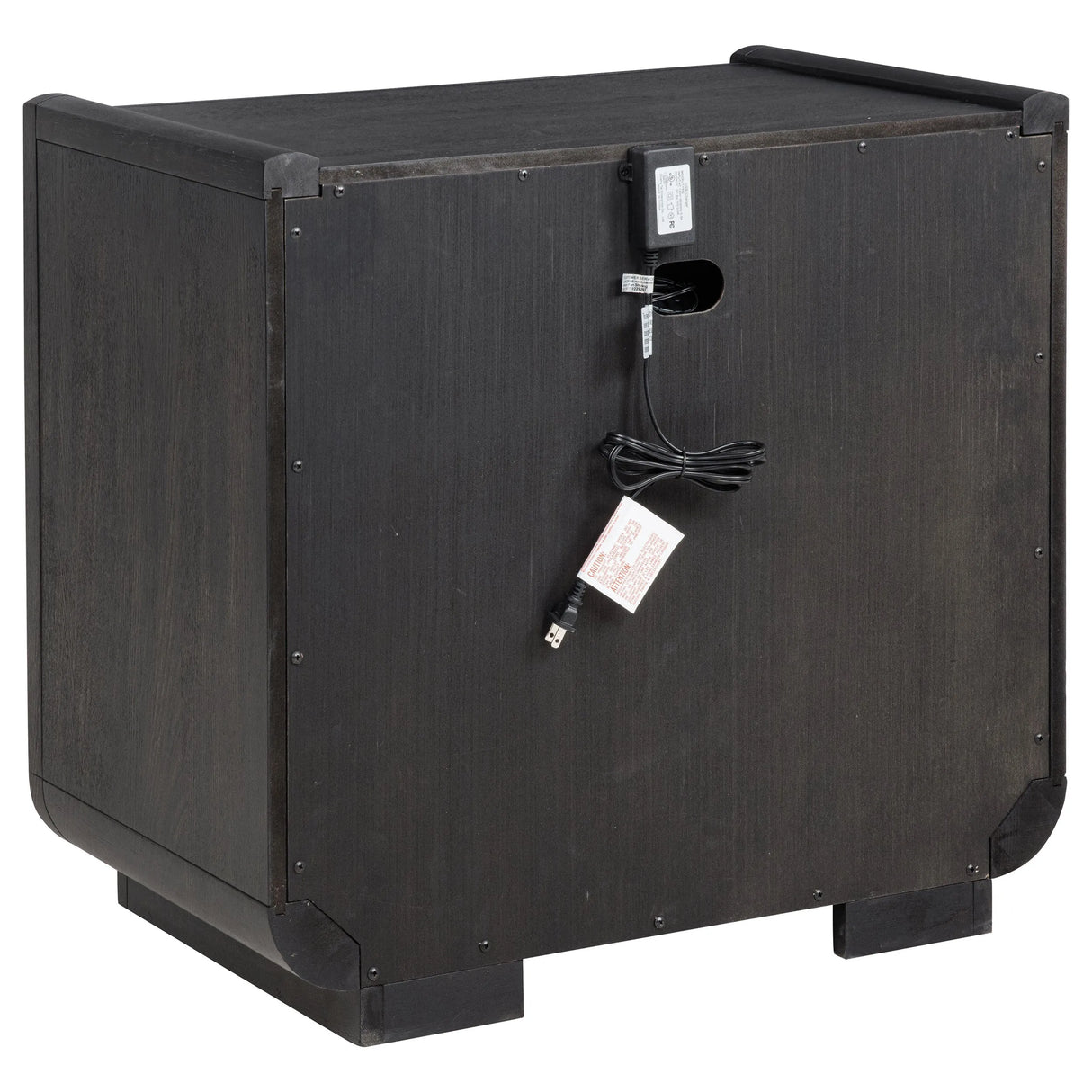 Leandro Burnished Black 2-drawer LED Nightstand with USB by Coaster at Eve Furniture