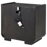 Leandro Burnished Black 2-drawer LED Nightstand with USB by Coaster at Eve Furniture
