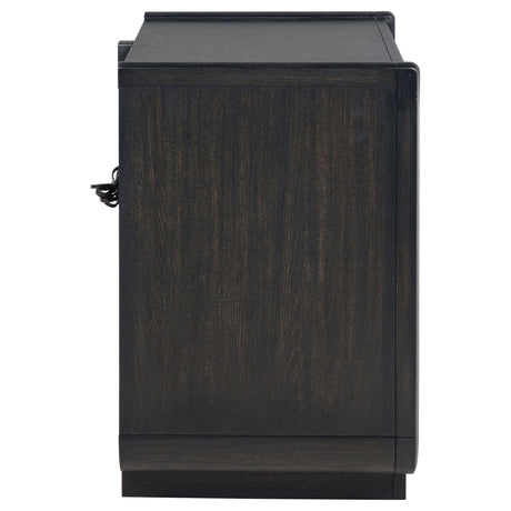 Leandro Burnished Black 2-drawer LED Nightstand with USB by Coaster at Eve Furniture