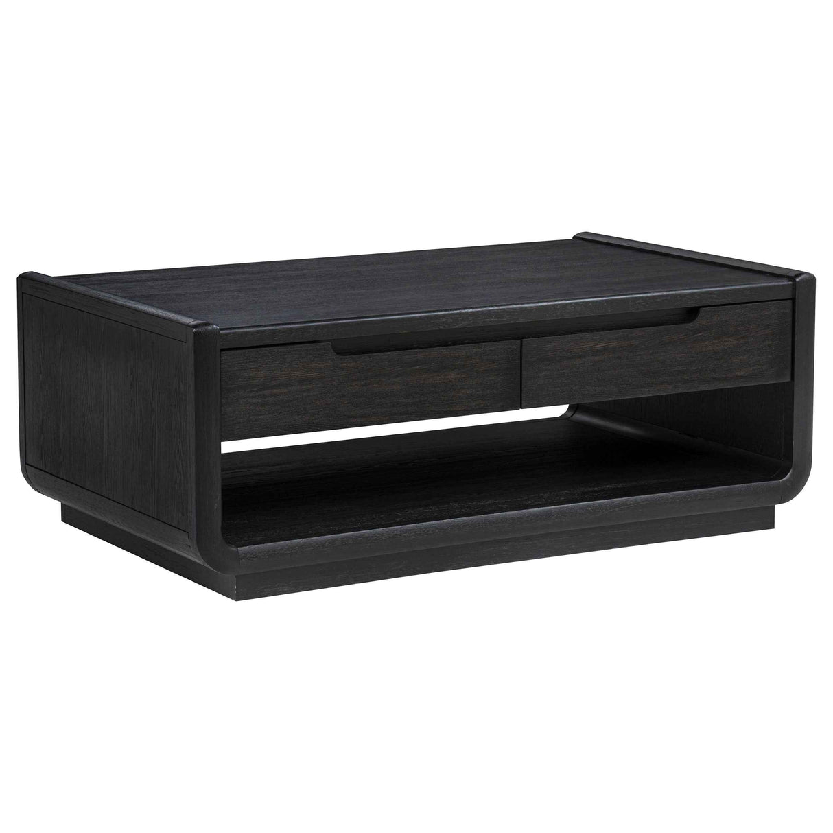 Leandro Burnished Black 2-drawer Wood Cocktail Coffee Table by Coaster at Eve Furniture