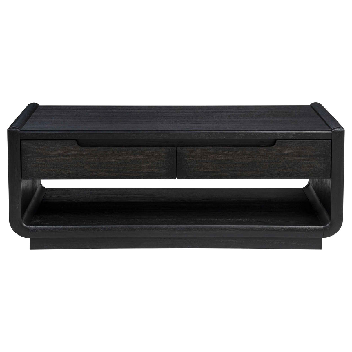 Leandro Burnished Black 2-drawer Wood Cocktail Coffee Table by Coaster at Eve Furniture