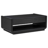 Leandro Burnished Black 2-drawer Wood Cocktail Coffee Table by Coaster at Eve Furniture