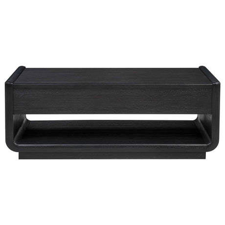 Leandro Burnished Black 2-drawer Wood Cocktail Coffee Table by Coaster at Eve Furniture