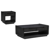 Leandro Burnished Black 2-piece Wood Coffee and End Table Set by Coaster at Eve Furniture