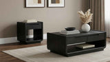 Leandro Burnished Black 2-piece Wood Coffee and End Table Set by Coaster at Eve Furniture