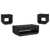 Leandro Burnished Black 3-piece Wood Coffee and End Table Set by Coaster at Eve Furniture