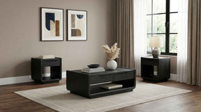 Leandro Burnished Black 3-piece Wood Coffee and End Table Set by Coaster at Eve Furniture