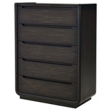Leandro Burnished Black 5-drawer Bedroom Chest of Drawers by Coaster at Eve Furniture