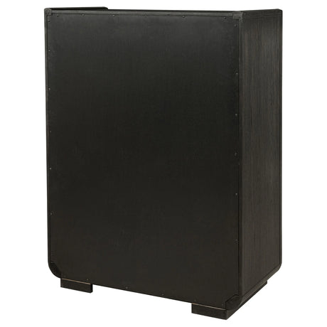 Leandro Burnished Black 5-drawer Bedroom Chest of Drawers by Coaster at Eve Furniture