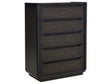 Leandro Burnished Black 5-drawer Bedroom Chest of Drawers by Coaster at Eve Furniture