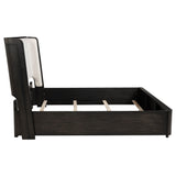 Leandro Burnished Black 55-inch Eastern King Wingback Bed by Coaster at Eve Furniture