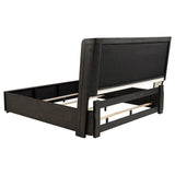 Leandro Burnished Black 55-inch Queen Wingback Bed by Coaster at Eve Furniture