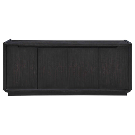 Leandro Burnished Black 72-inch 4-door TV Stand Media Console by Coaster at Eve Furniture