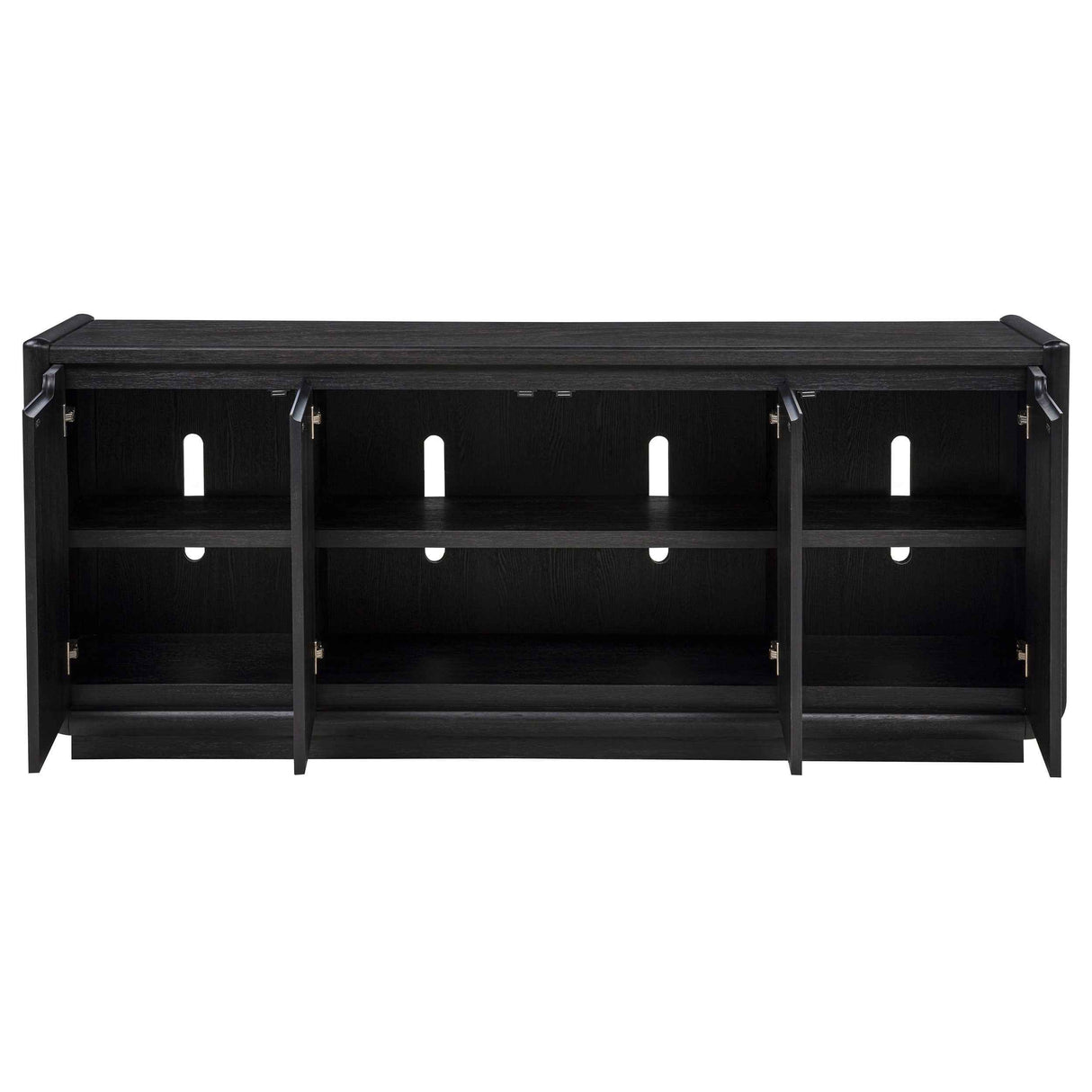 Leandro Burnished Black 72-inch 4-door TV Stand Media Console by Coaster at Eve Furniture