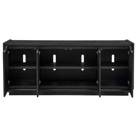 Leandro Burnished Black 72-inch 4-door TV Stand Media Console by Coaster at Eve Furniture