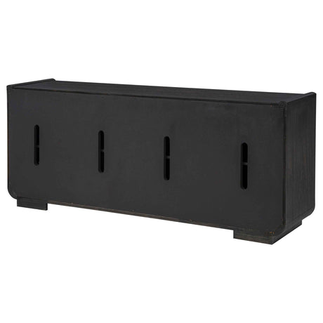 Leandro Burnished Black 72-inch 4-door TV Stand Media Console by Coaster at Eve Furniture