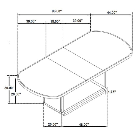 Leandro Burnished Black 78-inch Extension Dining Room Table by Coaster at Eve Furniture