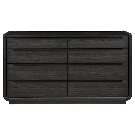 Leandro Burnished Black 8-drawer Bedroom Dresser Cabinet by Coaster at Eve Furniture