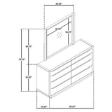 Leandro Burnished Black 8-drawer Bedroom Dresser with Mirror by Coaster at Eve Furniture