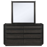 Leandro Burnished Black 8-drawer Bedroom Dresser with Mirror by Coaster at Eve Furniture