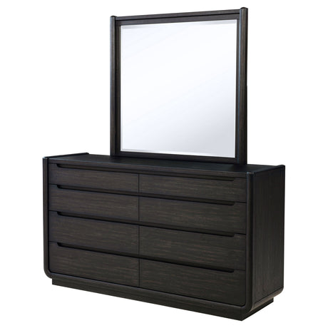 Leandro Burnished Black 8-drawer Bedroom Dresser with Mirror by Coaster at Eve Furniture